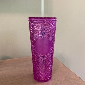 SOLD - Starbucks Venti Fuschia Jeweled Tumbler